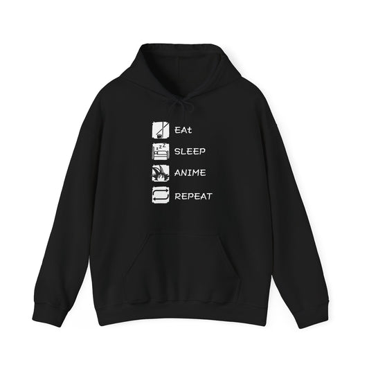 Eat sleep anime repeat Adult Hoodie