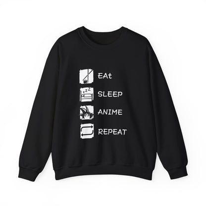 Eat sleep anime repeat Adult Sweatshirt