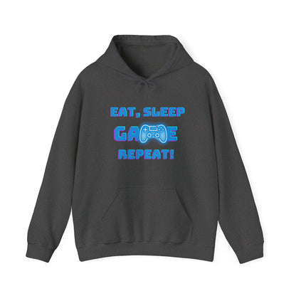 Eat sleep game repeat Adult Hoodie