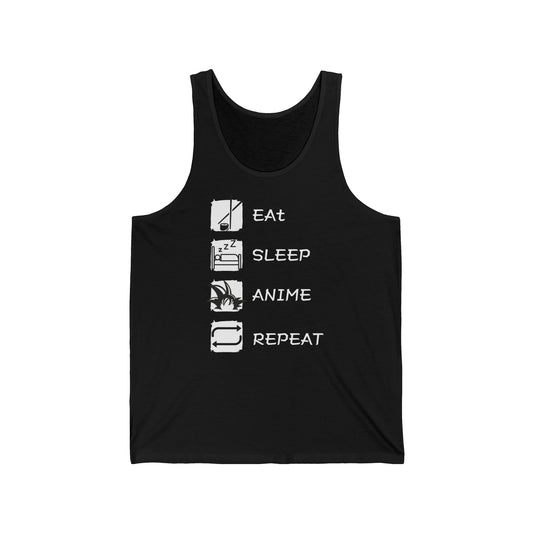 Eat sleep anime repeat Adult Tank