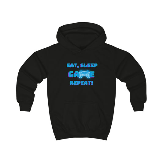 Eat sleep game repeat Kids Hoodie