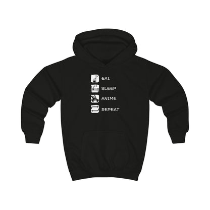 Eat sleep anime repeat Kids Hoodie