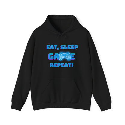 Eat sleep game repeat Adult Hoodie