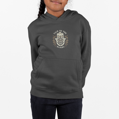 Talk to the hamsa Kids Hoodie