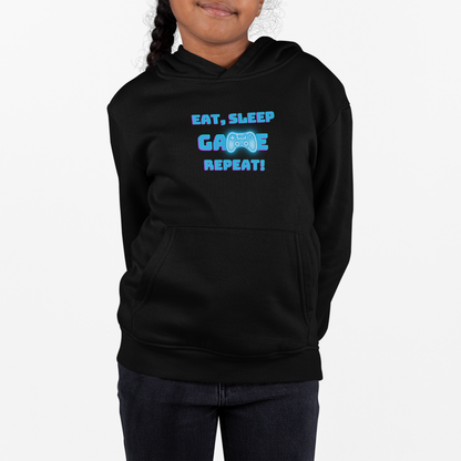 Eat sleep game repeat Kids Hoodie